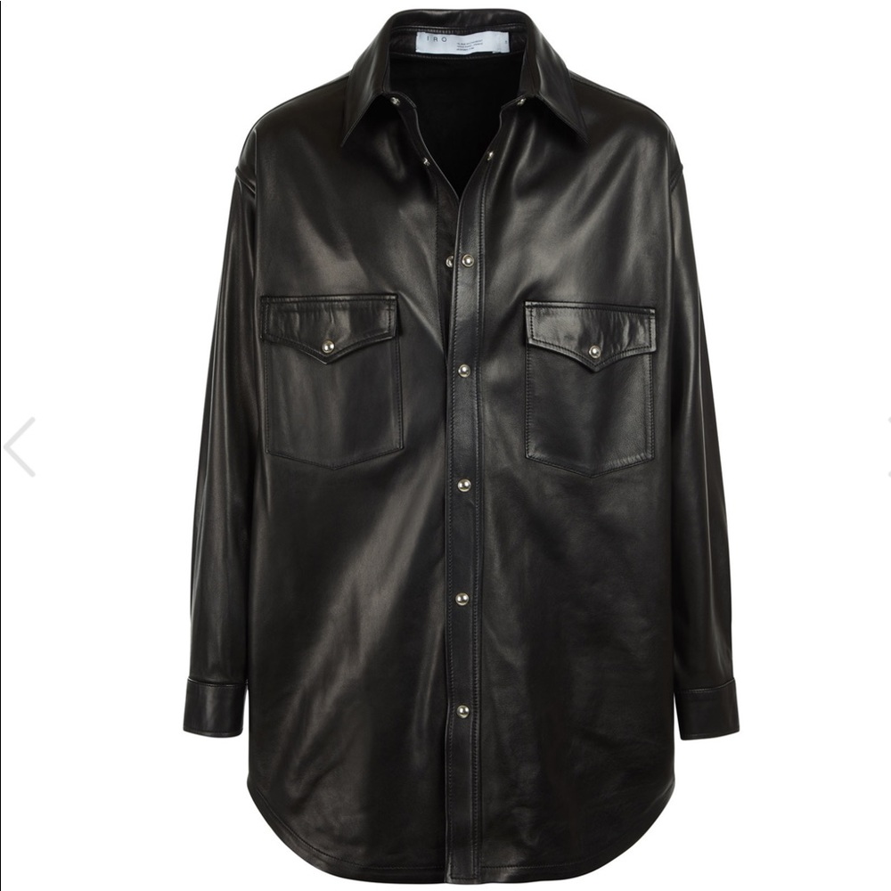 BNWT IRO Edda leather shirt jacket, 38 M